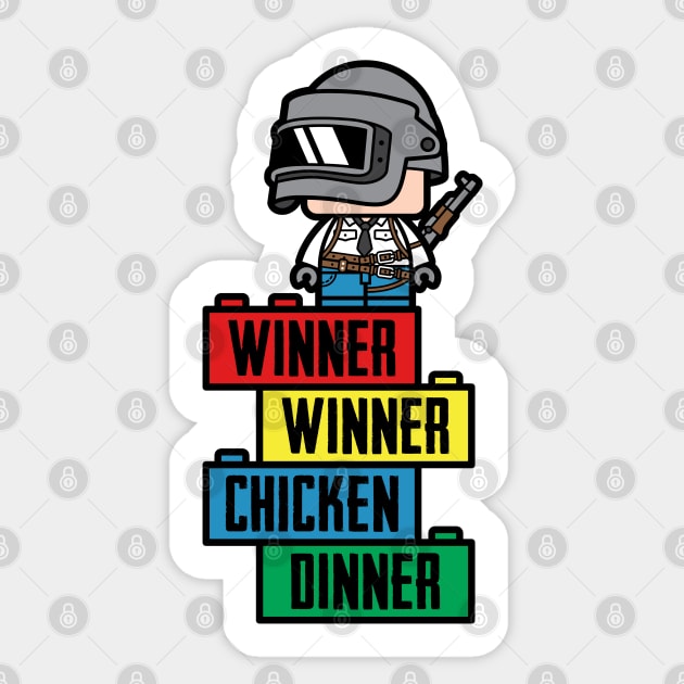 PUBG - Winner Winner Chicken Dinner (Brick Wall) Sticker by chibifyproject